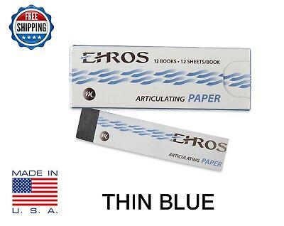 Dental Articulating Paper Thin (0.003") Blue  144 Sheets  Made In Usa