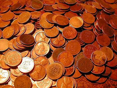Lincoln Wheat Cent Roll 50 Mixed Pds Coins, Below 1940, All Below Good