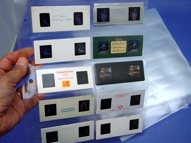 25 Stereo Realist Archival Slide Storage Pages For Storing 250 Slides - Nice!!
